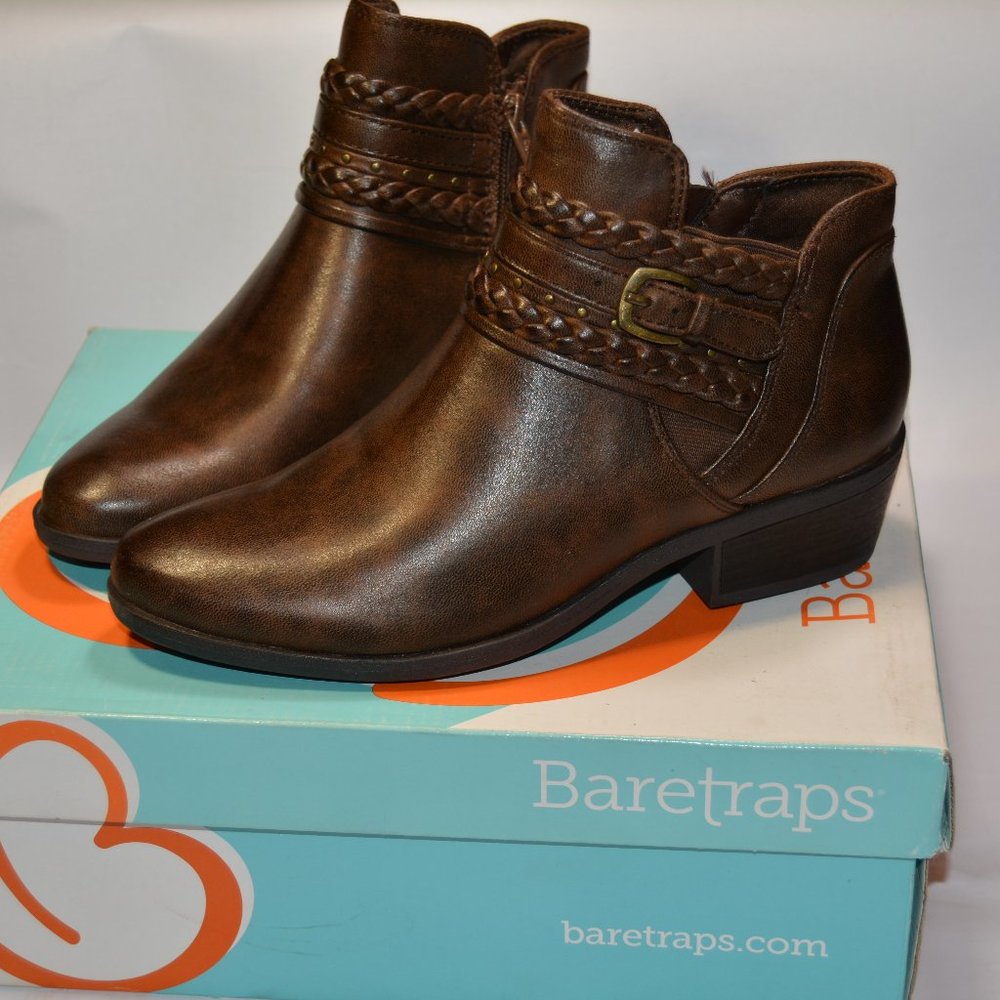 Leather Ankle Boots-Brown